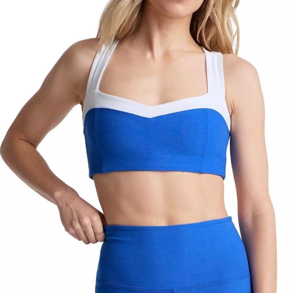 Beyond Yoga Spacedye Trophy Bra - Court Blue Heather